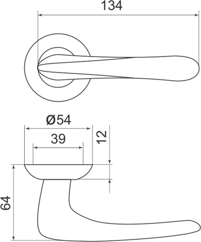РУЧКА РАЗДЕЛЬНАЯ PAVA R.LD54.PAVA GP/SG-5 ЗОЛОТО/МАТОВОЕ ЗОЛОТО TECH (КВ. 8х140)
