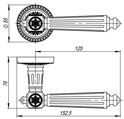 РУЧКА РАЗДЕЛЬНАЯ MATADOR CL4-BB-17 КОРИЧНЕВАЯ БРОНЗА